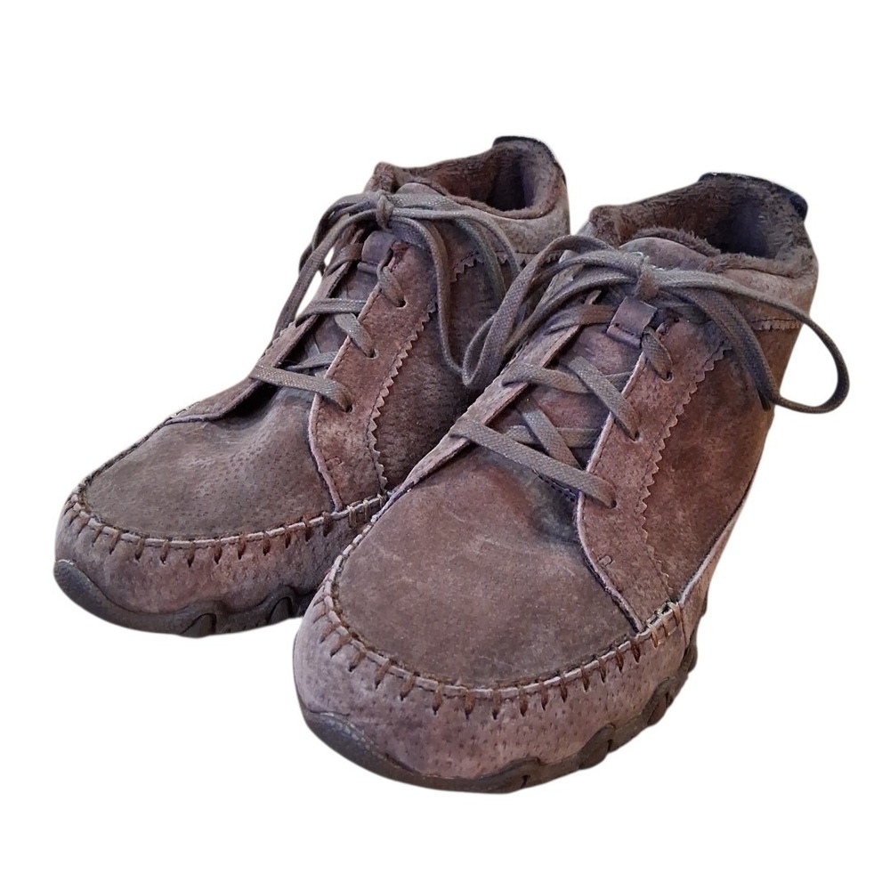 Skechers Women's Sz 6 Ankle Boots Chocolate Brown Bikers Totem Pole Chukka Shoes